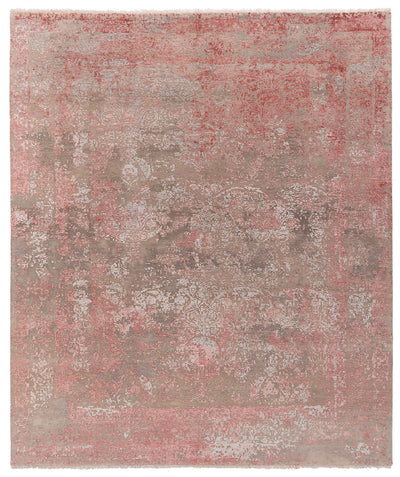 Pink Erased Contemporary Rug