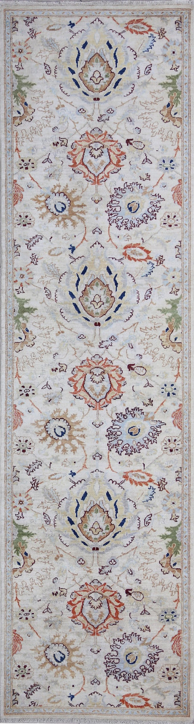 Bone Amritsar Floral Rug — 343×93cm