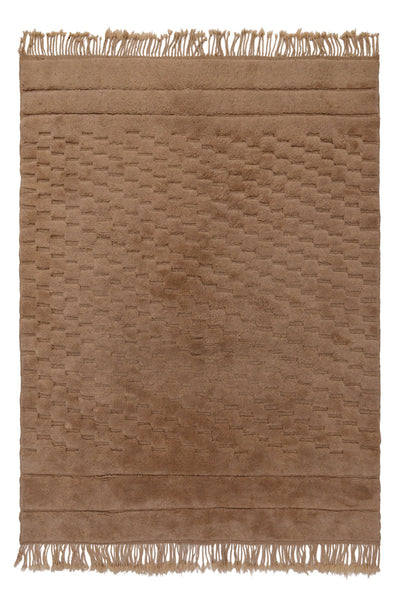 Large ivory Berber natural wool rug in oatmeal tones, 304×210cm