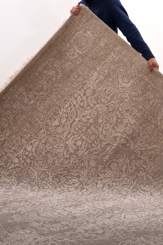 Silver Shimmer Erased Heritage Contemporary Rugs