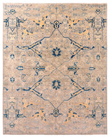 Red & Navy Traditional Oriental Wool Rug