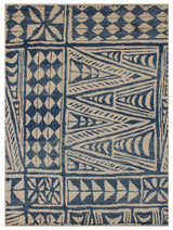 Fawziya Geomatric Pattern Blue Rug