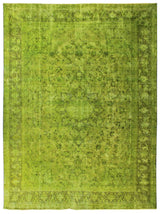 Shima Leaf Green Vintage Overdyed Rug