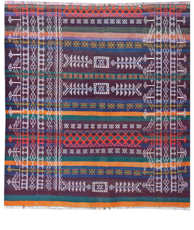 vintage-multi-coloured-rug-129x118cm
