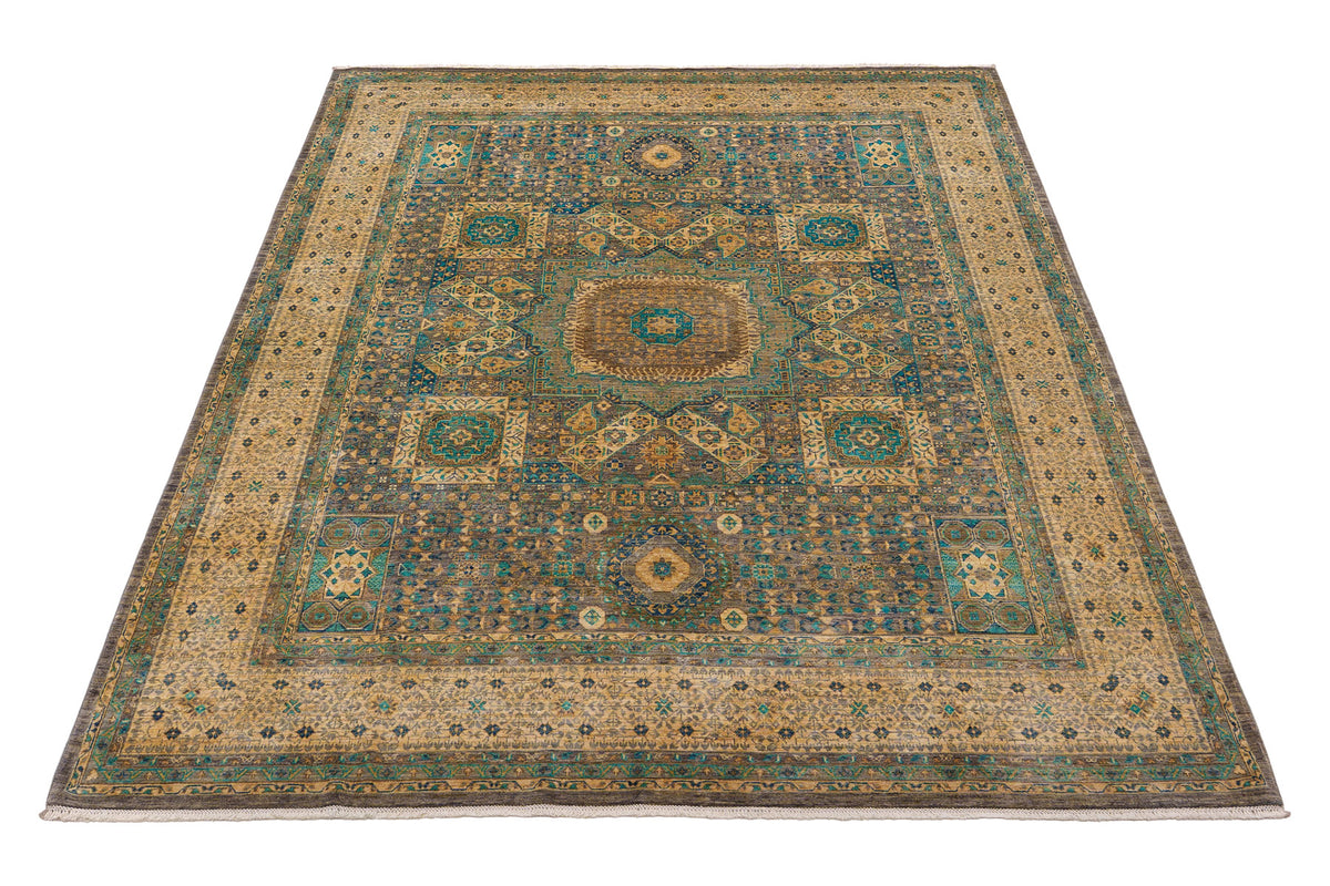 Teal & Ivory Mamlouk Classic Oriental Rug