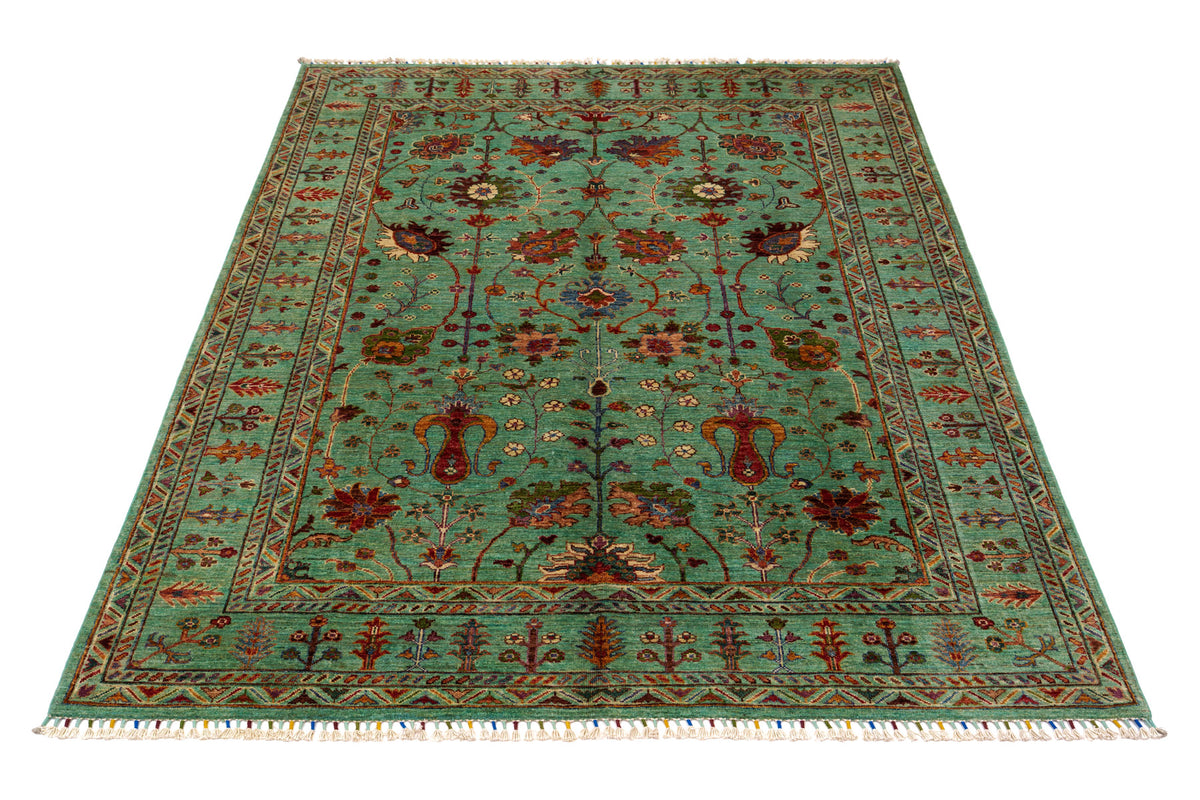 Green & Ivory Ziegler Floral Oriental Rug