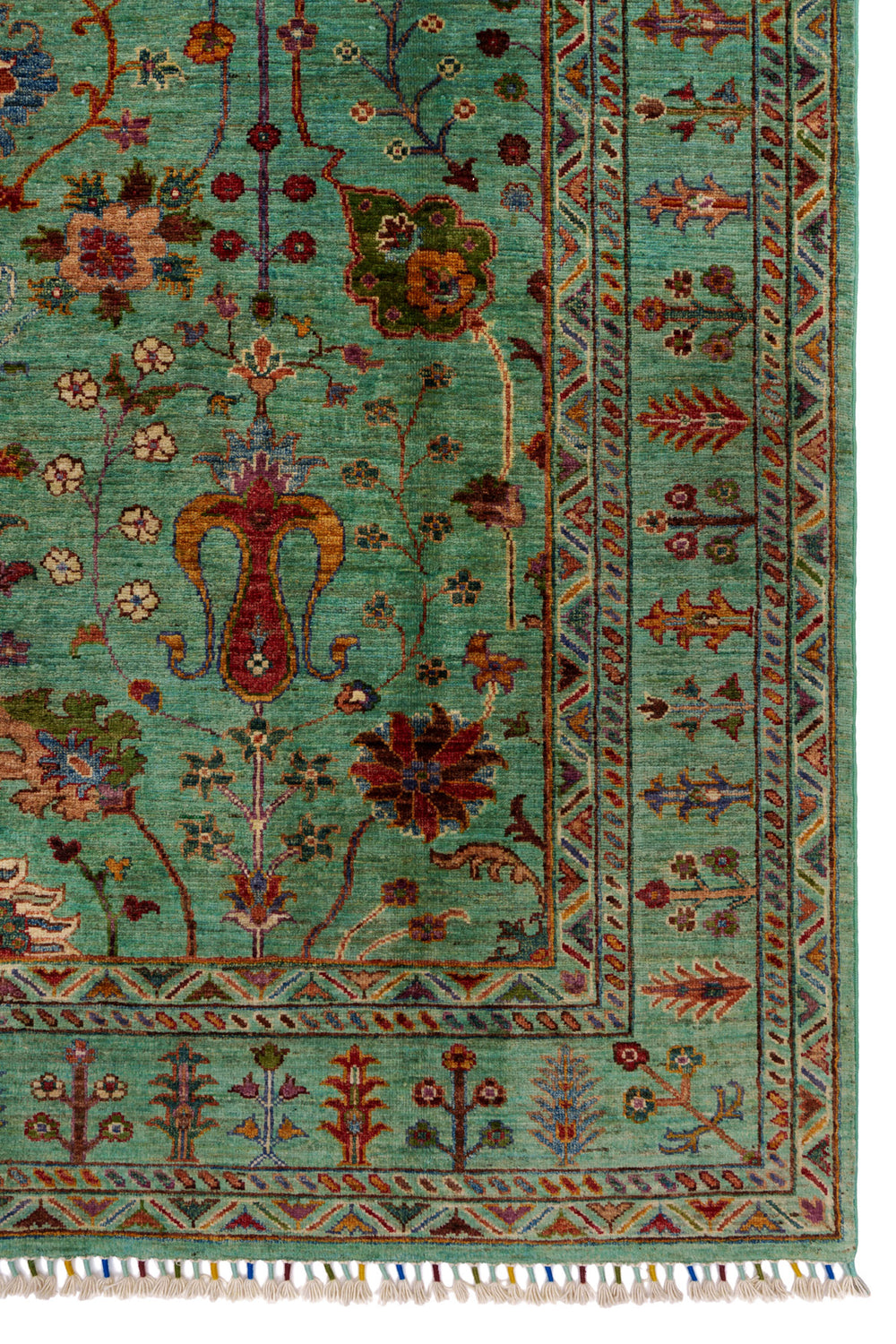 Green & Ivory Ziegler Floral Oriental Rug