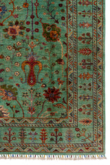 Green & Ivory Ziegler Floral Oriental Rug