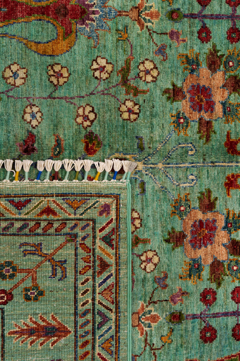 Green & Ivory Ziegler Floral Oriental Rug