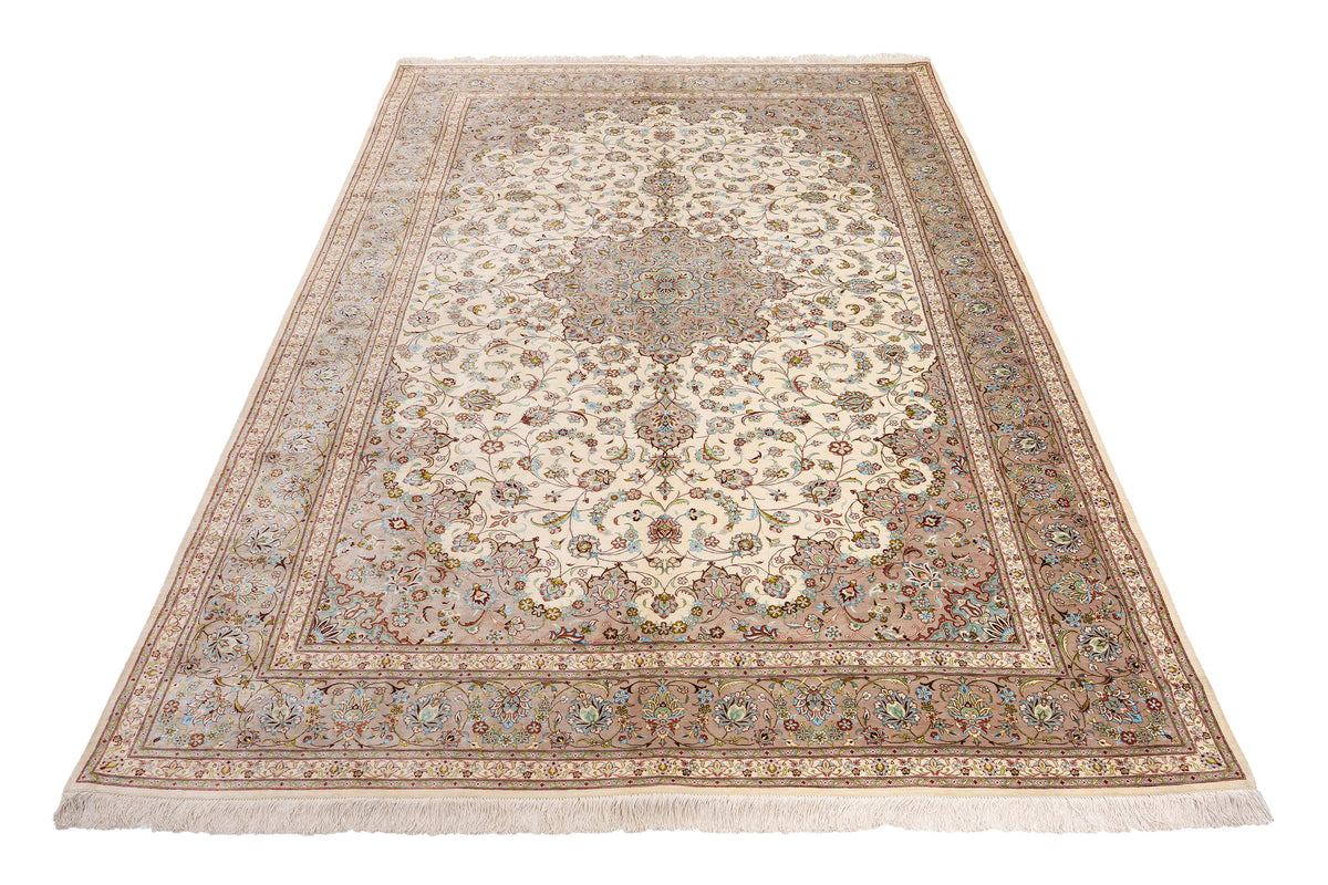 Signed Fine Persian Qom Pure Silk Rug
