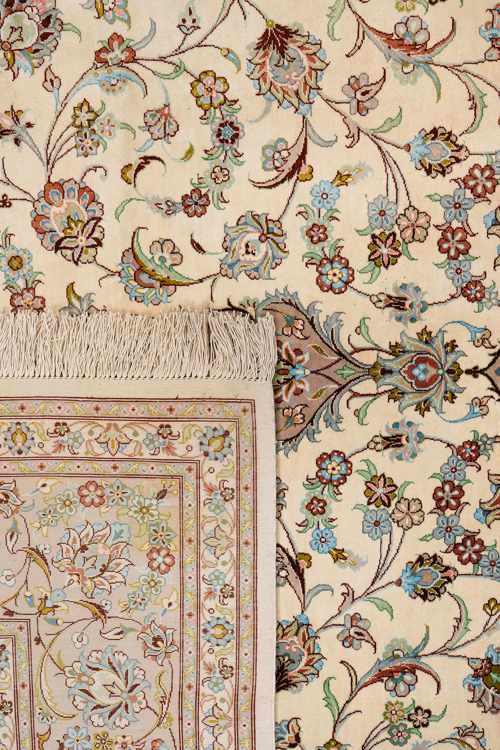 Signed Fine Persian Qom Pure Silk Rug