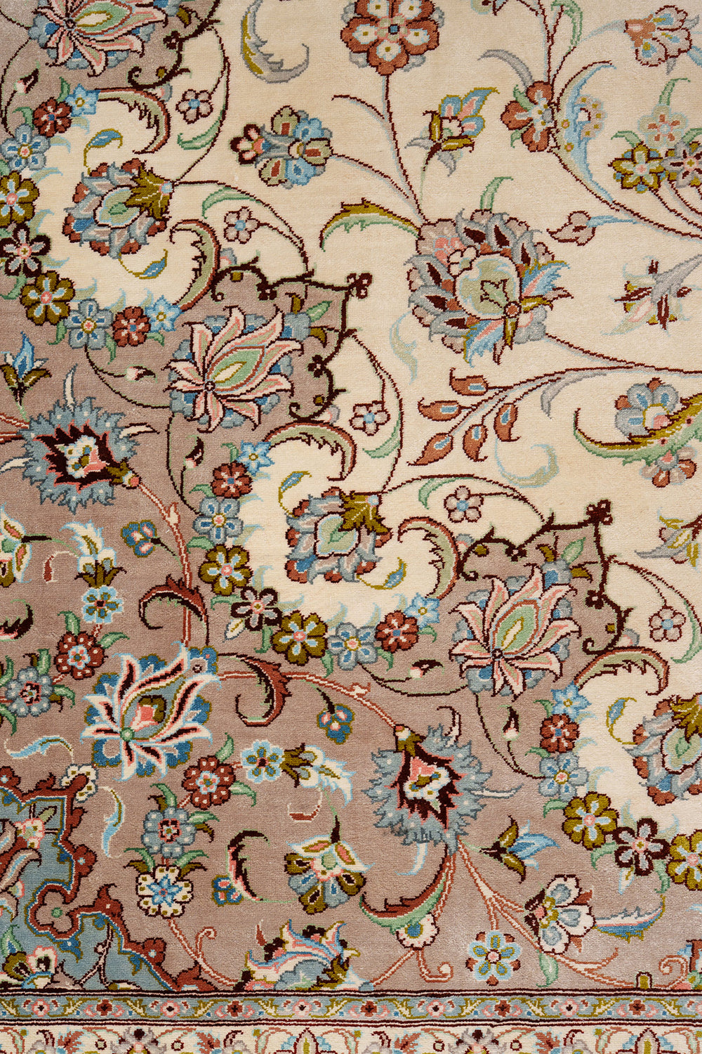 Signed Fine Persian Qom Pure Silk Rug