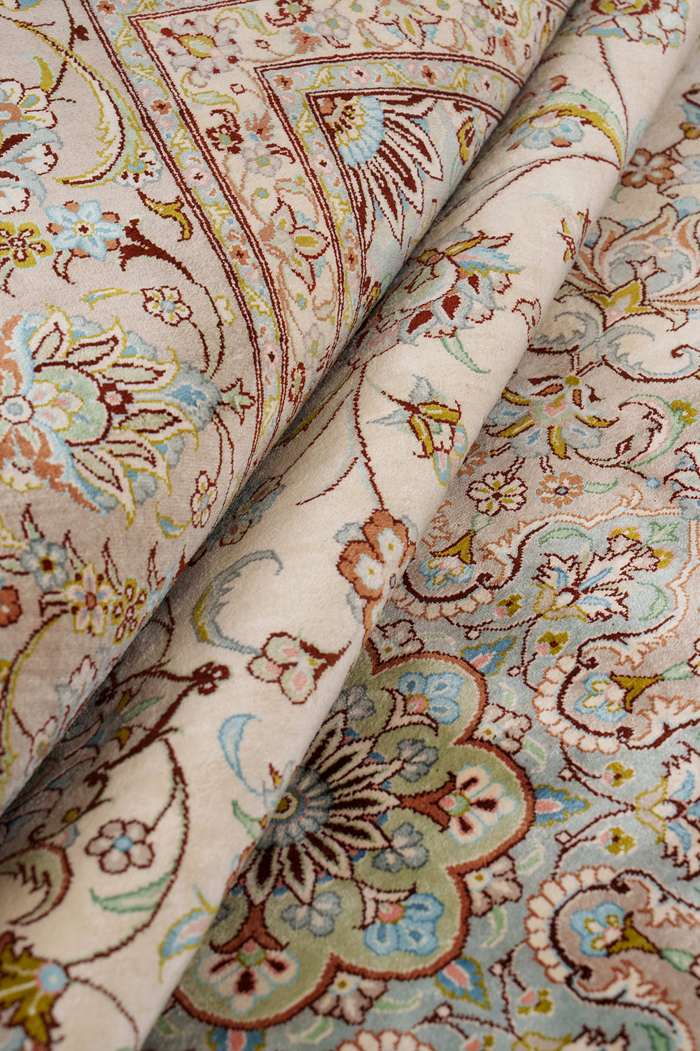 Signed Fine Persian Qom Pure Silk Rug