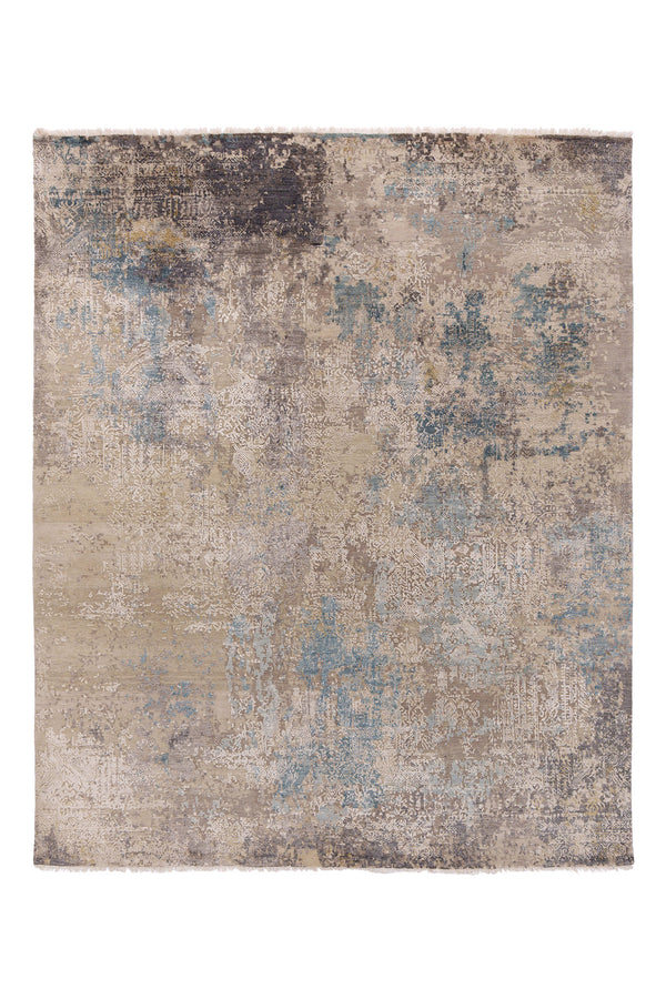 Blue Erased Heritage Contemporary Rug