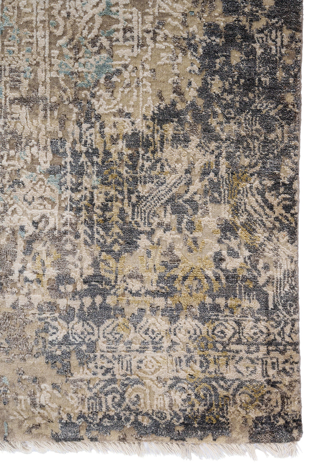 Blue Erased Heritage Contemporary Rug