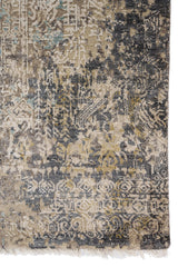 Blue Erased Heritage Contemporary Rug