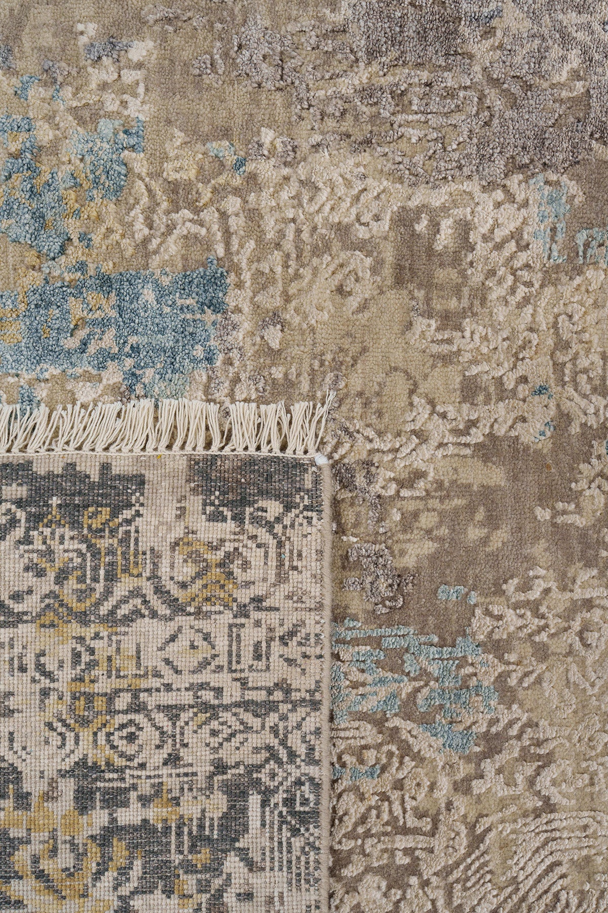 Blue Erased Heritage Contemporary Rug