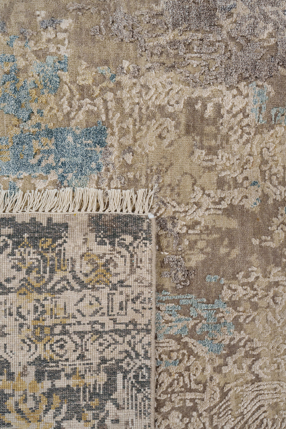 Blue Erased Heritage Contemporary Rug