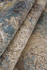 Blue Erased Heritage Contemporary Rug