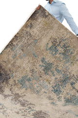 Blue Erased Heritage Contemporary Rug