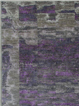 Nada Abstract Grey Purple Rug
