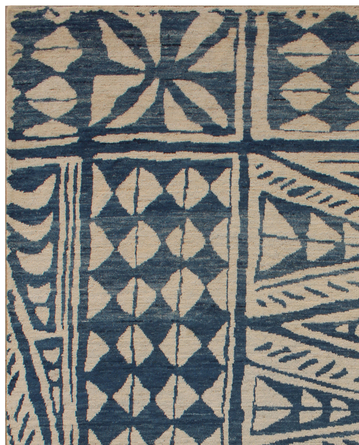 Fawziya Geomatric Pattern Blue Rug
