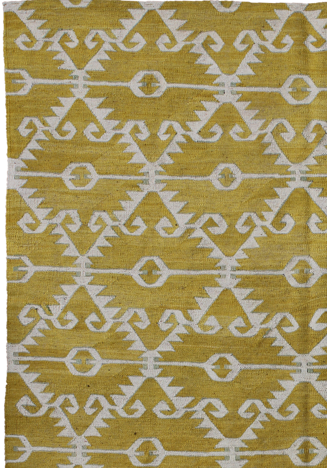 Fadia Contemporary Lime/Beige Kilim
