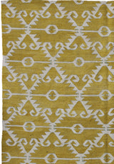 Fadia Contemporary Lime/Beige Kilim