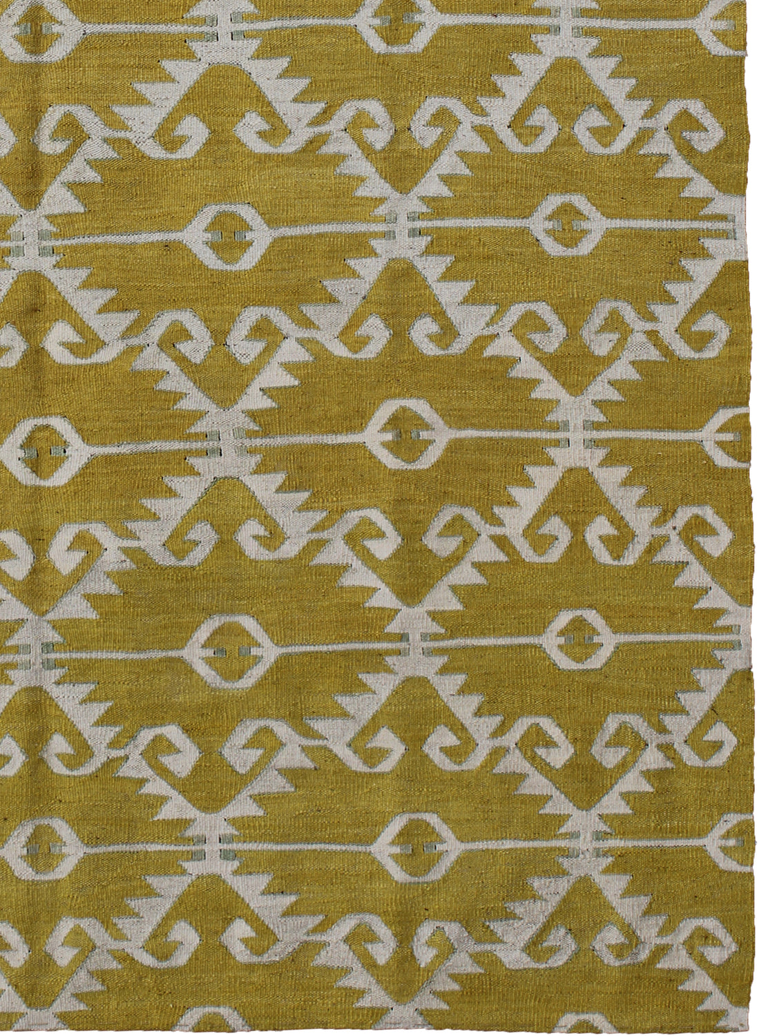 Fadia Contemporary Lime/Beige Kilim