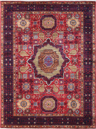 Red Teared Mamlouk Rug — 201×151cm