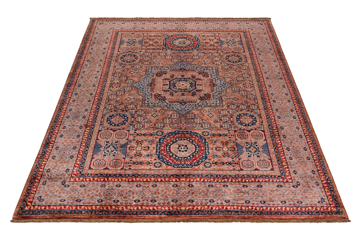 Ivory & Red Mamlouk Oriental Rug