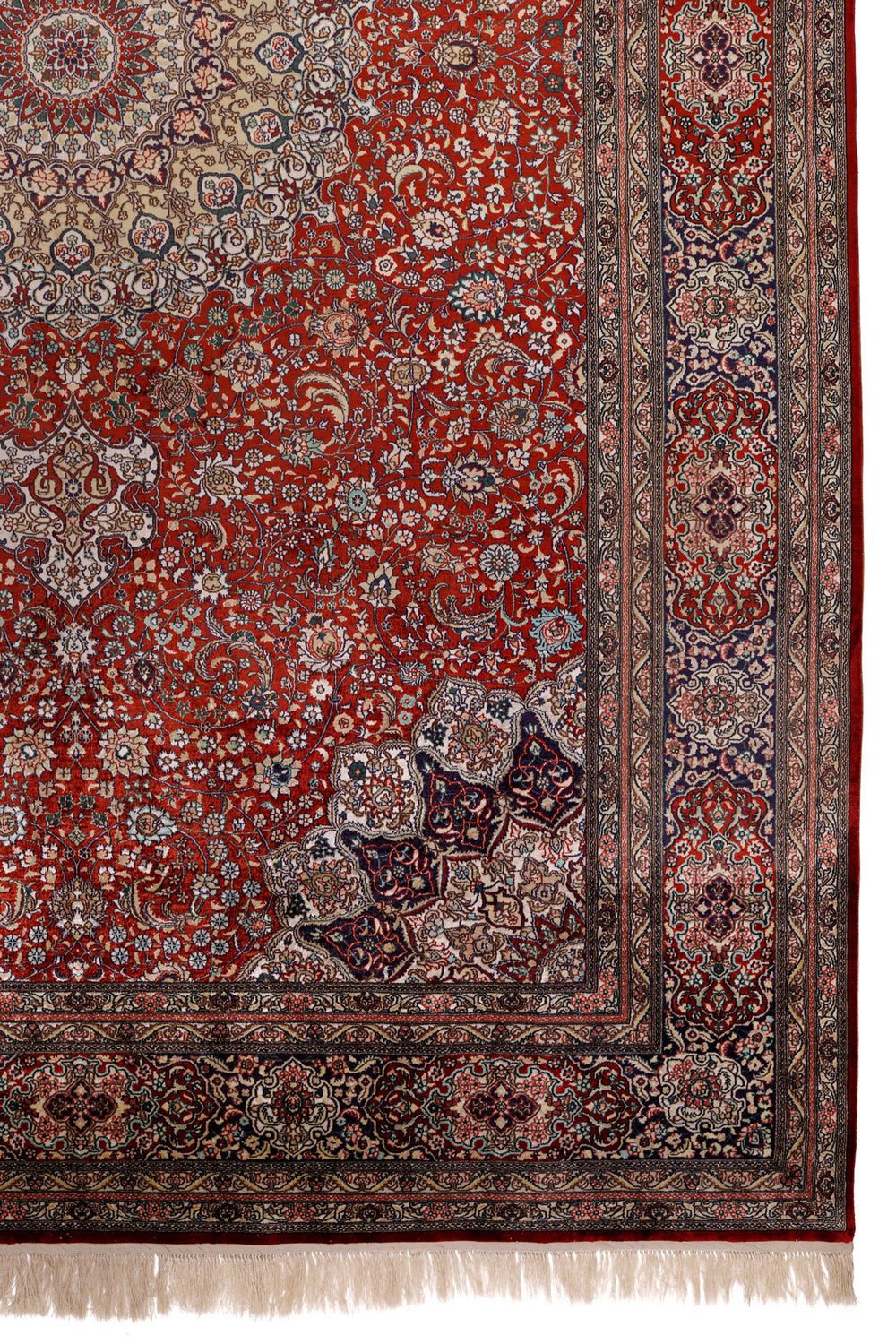 Red & Gold Extra Fine Chinese Silk Rug