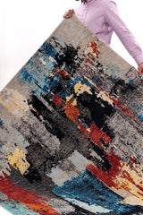 Multi-Colour Abstract Wool Rug