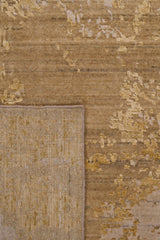 Gold & Cream Abstract Modern Wool Rug