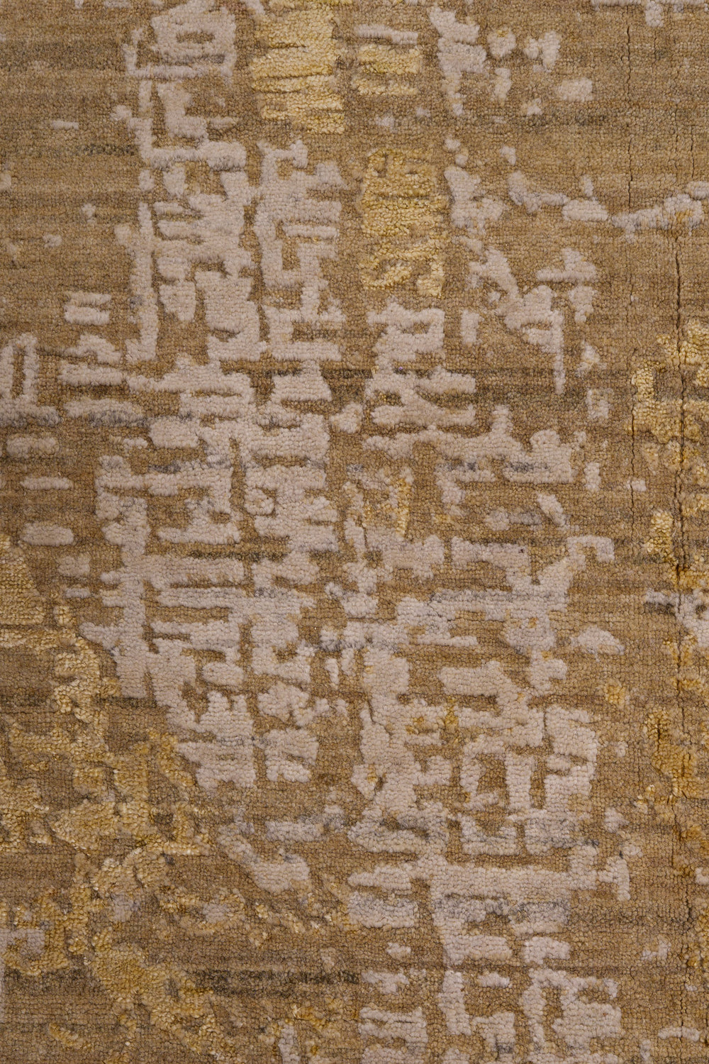 Gold & Cream Abstract Modern Wool Rug