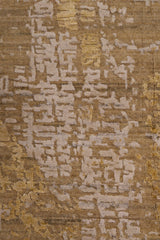 Gold & Cream Abstract Modern Wool Rug
