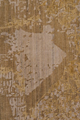 Gold & Cream Abstract Modern Wool Rug