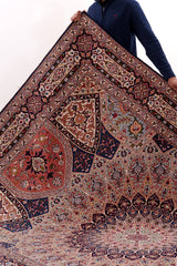 Silk Tabriz Gum-bad Traditional Persian Rug