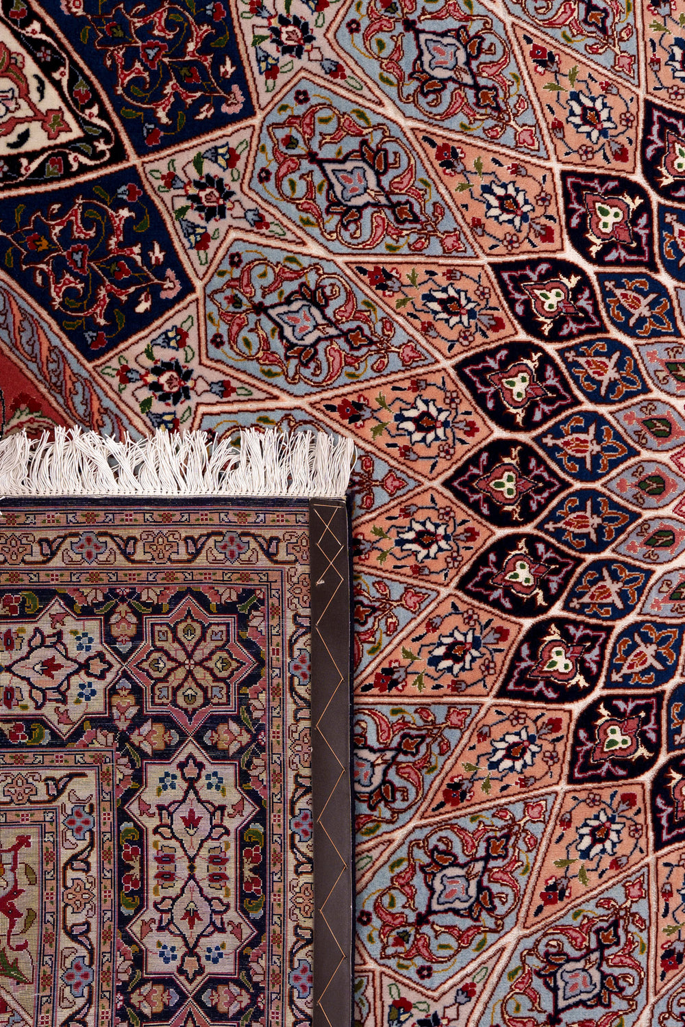 Silk Tabriz Gum-bad Traditional Persian Rug