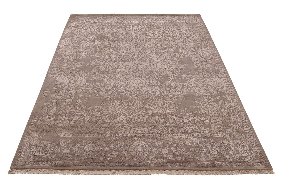 Silver Grey Erased Heritage Contemporary Rug