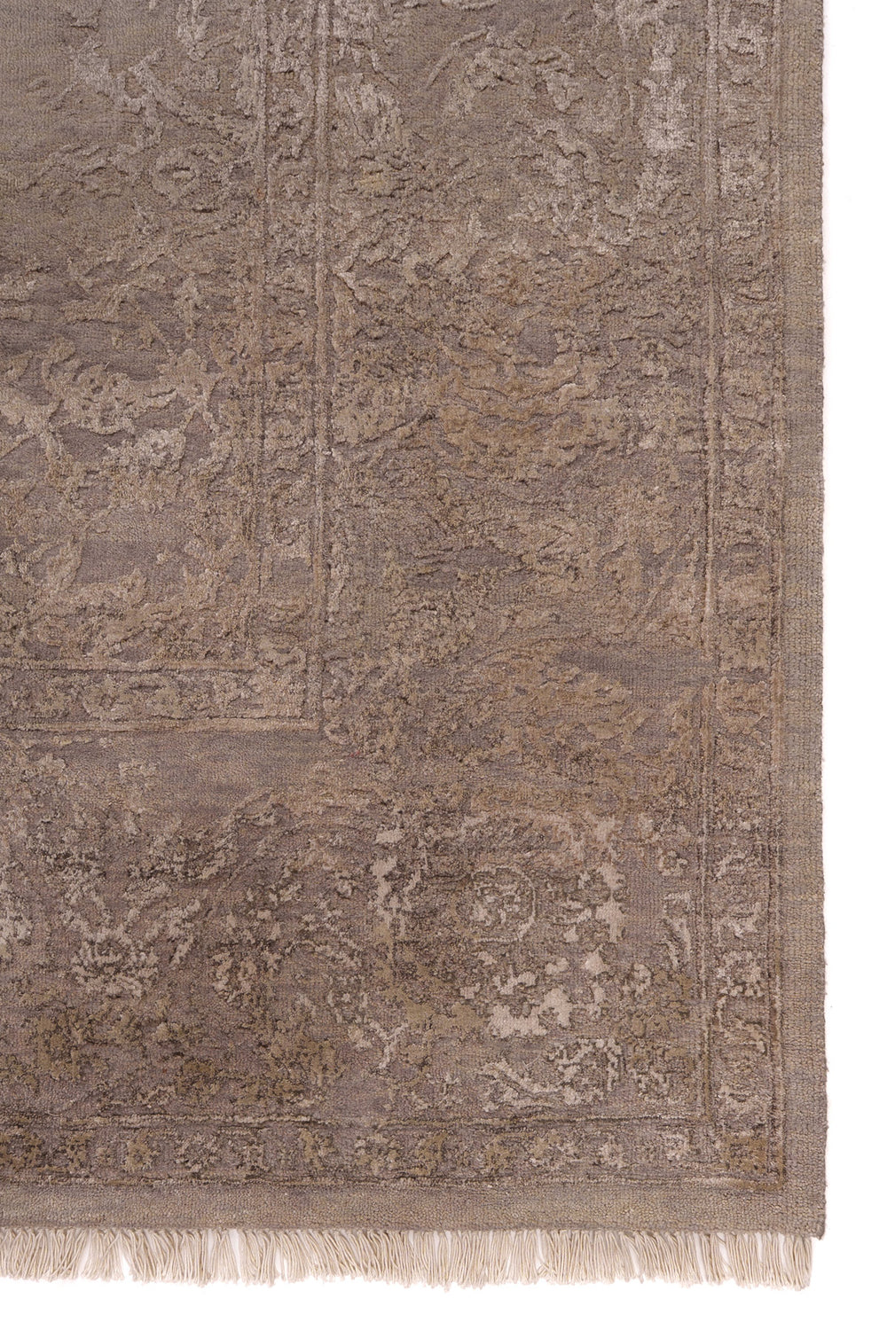 Silver Grey Erased Heritage Contemporary Rug