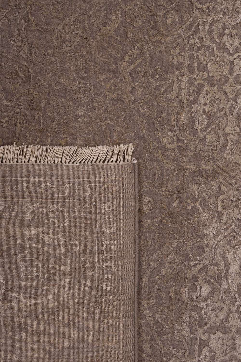 Silver Grey Erased Heritage Contemporary Rug
