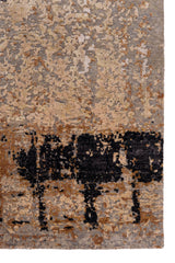 Stone & Cream Abstract Wool Rug