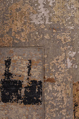 Stone & Cream Abstract Wool Rug