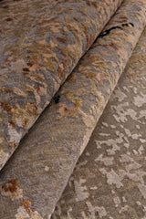 Stone & Cream Abstract Wool Rug