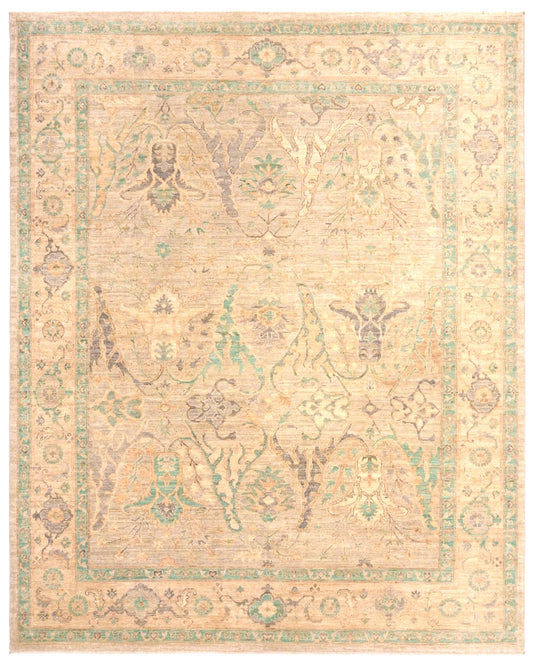Emerald Drift | Pale Green and Cream Classical Rug