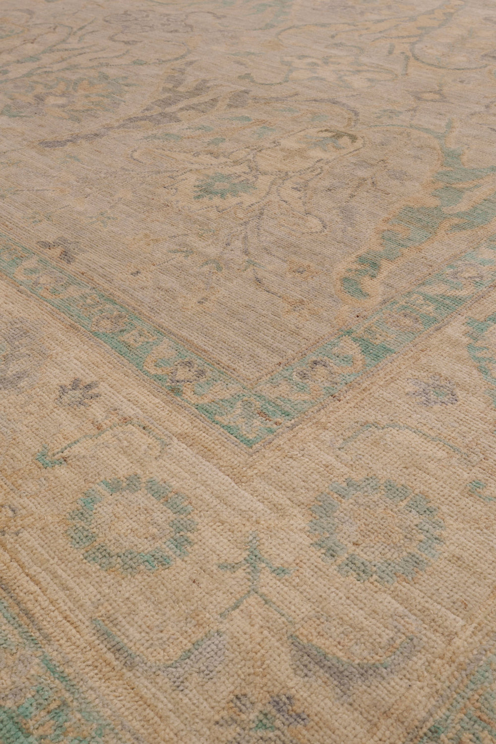Pale Green & Cream Classical Oriental Rug