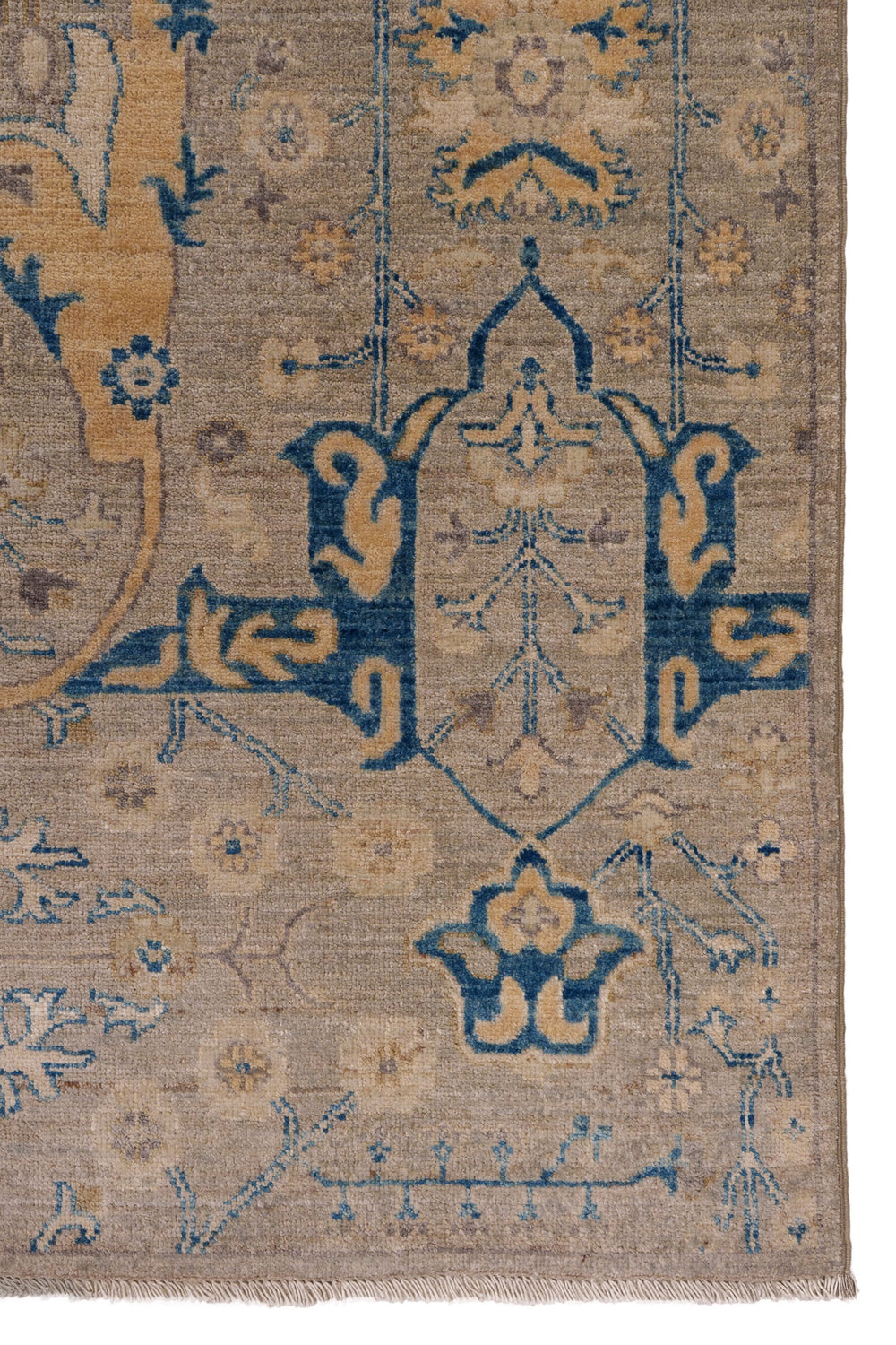 Red & Navy Traditional Oriental Wool Rug