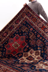Red Tribal Nomad Geometric Wool Rug