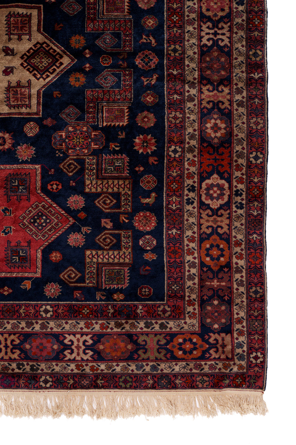 Red Tribal Nomad Geometric Wool Rug